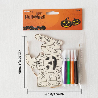 Halloween Crafts for Kids,20 Pieces Halloween Wooden Ornaments Hanging Crafts Wooden Slices for Halloween Decoration DIY Supplies