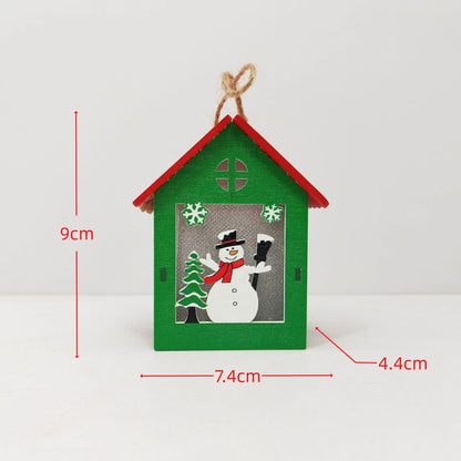 Xmas Glowing House Decor Wooden Led Festival Ornament for Christmas Desktop Decoration Chic and Adorable House for Home Office and Holiday Atmosphere