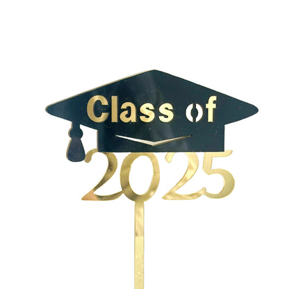 2025 Graduation Cupcake Toppers Glitter Diploma Grad Cap Cake Topper Class of 2025 Cupcake Picks Congrats Grad Cupcake Decorations for Boys Girls Theme Party Supplies Black Gold