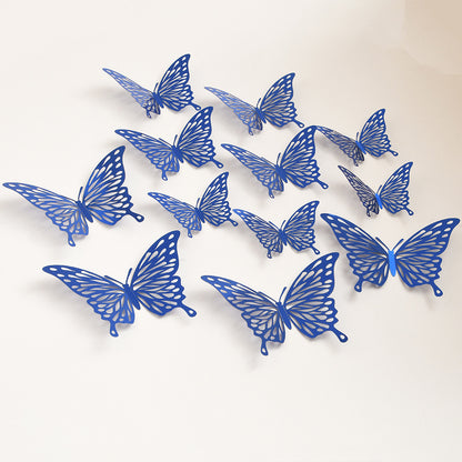 Black 3D Hollow-Out Butterfly Wall Stickers - Bulk Pack for Living Room Decor, Wedding & Holiday Party Decoration
