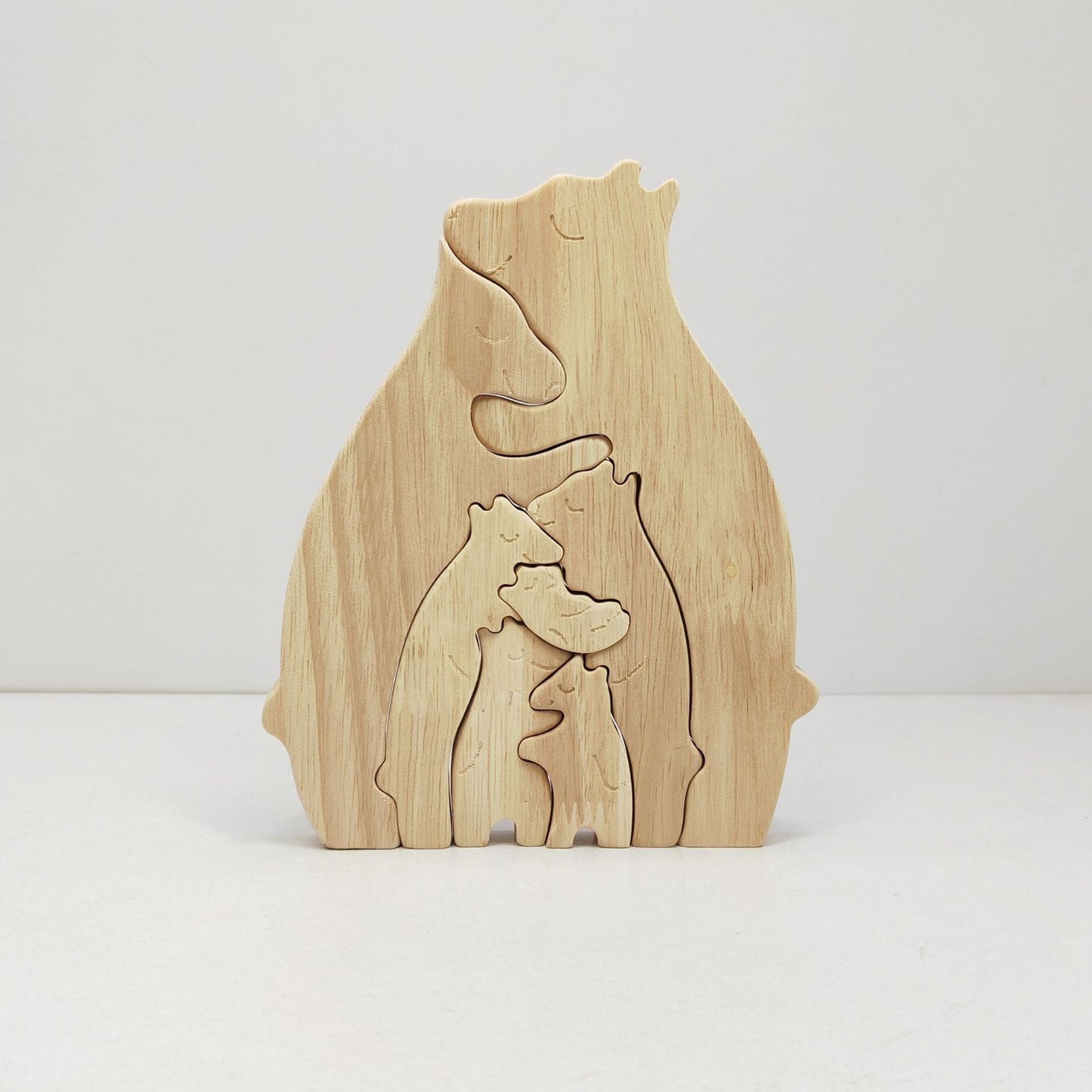 Personalized Family Name Puzzle, 4 Bears Wooden Bear Puzzle Decorative Wooden Bear Puzzle Creative Birthday Gifts for Mom Parents Home Decor Mothers Day Housewarming Gifts