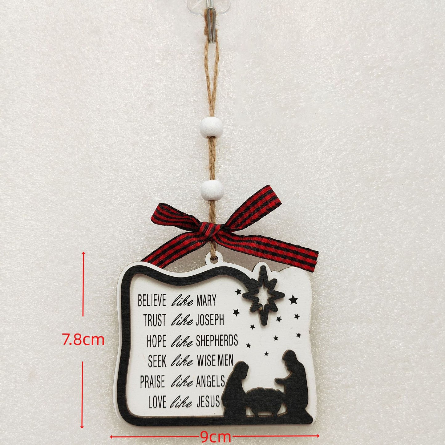 1pc Wooden Christmas Tree Ornaments - Mini House Decorations, Christmas Gift Hangers, Festive Hanging Decor, Pendant Display