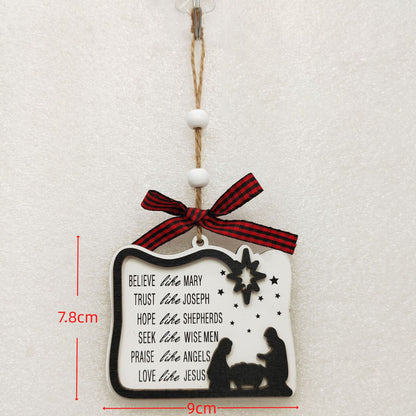 1pc Wooden Christmas Tree Ornaments - Mini House Decorations, Christmas Gift Hangers, Festive Hanging Decor, Pendant Display