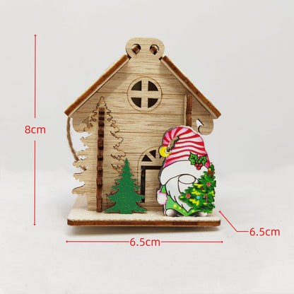 Xmas Glowing House Decor Wooden Led Festival Ornament for Christmas Desktop Decoration Chic and Adorable House for Home Office and Holiday Atmosphere