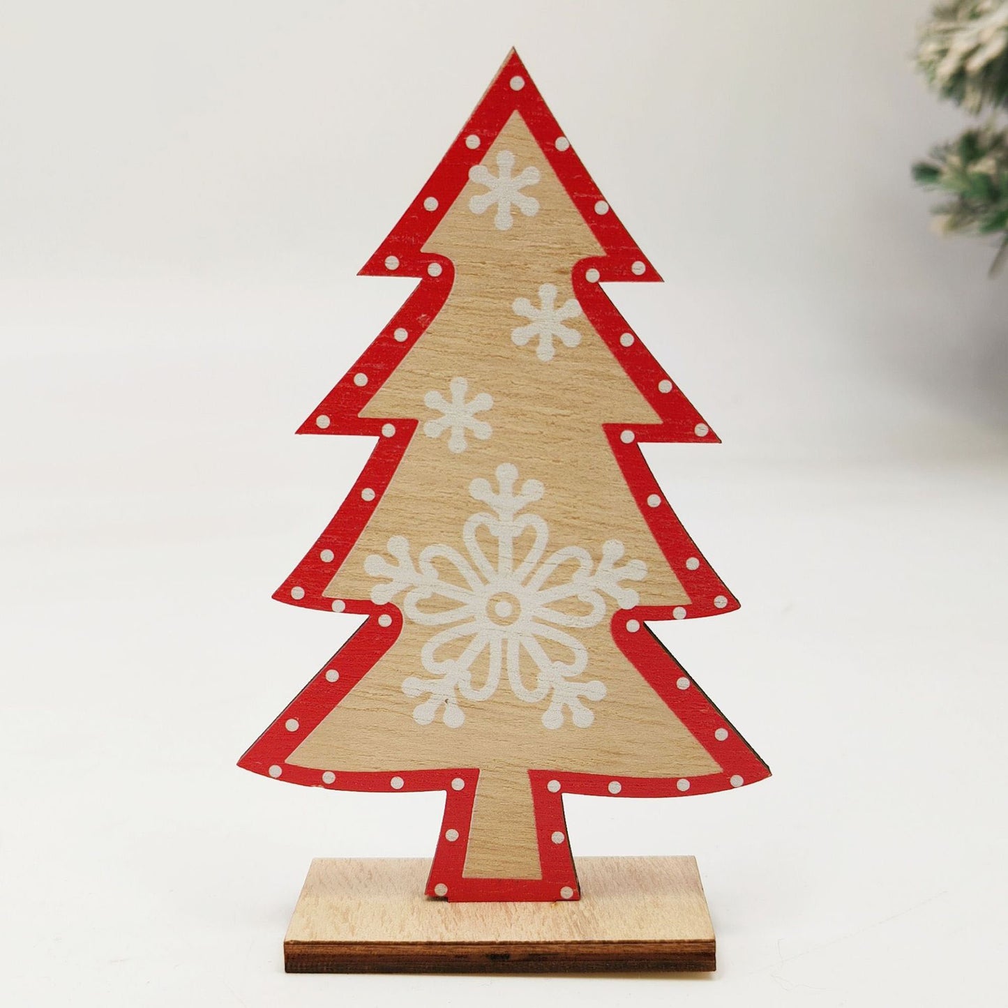 Festive Santa- - Xmas Christmas Tree Snowflake Wood Crafts Xmas Ornaments Display Props Wood Ornaments