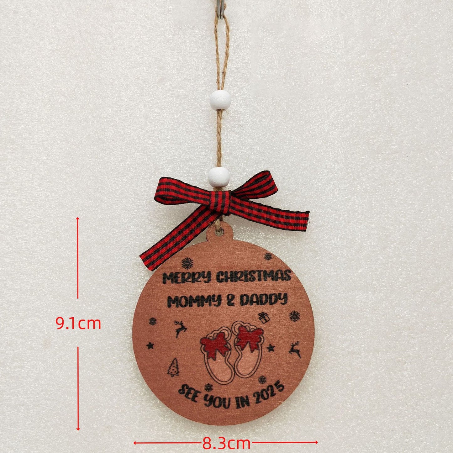 1pc Wooden Christmas Tree Ornaments - Mini House Decorations, Christmas Gift Hangers, Festive Hanging Decor, Pendant Display