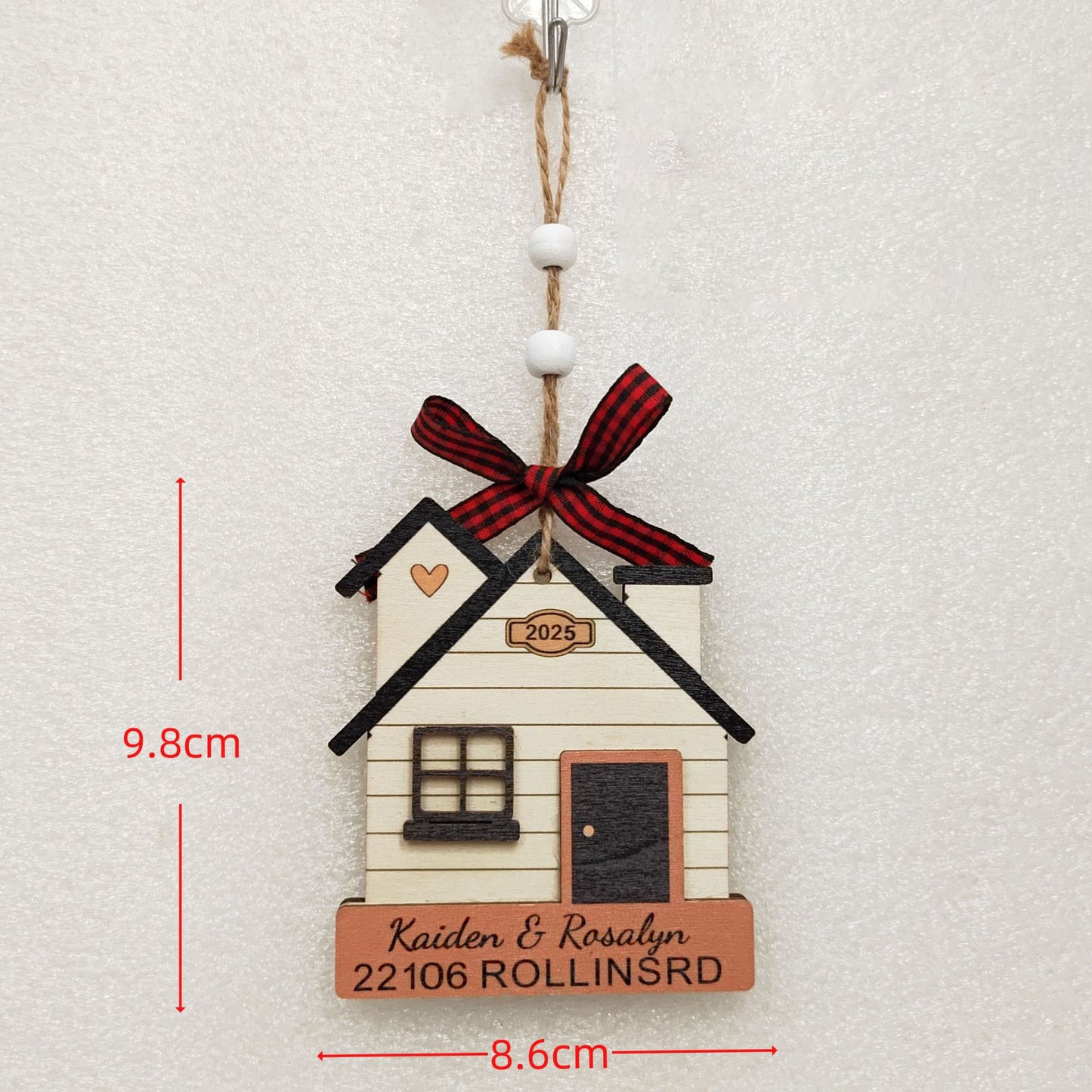 1pc Wooden Christmas Tree Ornaments - Mini House Decorations, Christmas Gift Hangers, Festive Hanging Decor, Pendant Display