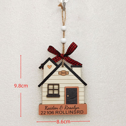 1pc Wooden Christmas Tree Ornaments - Mini House Decorations, Christmas Gift Hangers, Festive Hanging Decor, Pendant Display