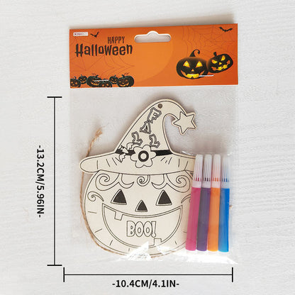 Halloween Crafts for Kids,20 Pieces Halloween Wooden Ornaments Hanging Crafts Wooden Slices for Halloween Decoration DIY Supplies
