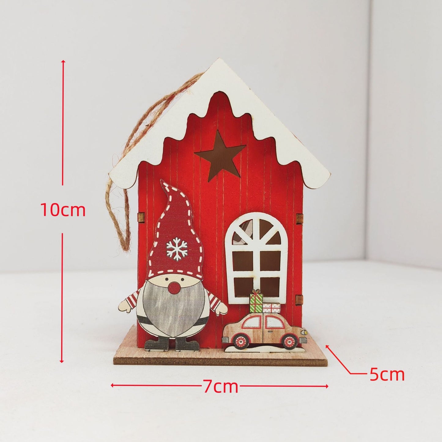 Xmas Glowing House Decor Wooden Led Festival Ornament for Christmas Desktop Decoration Chic and Adorable House for Home Office and Holiday Atmosphere