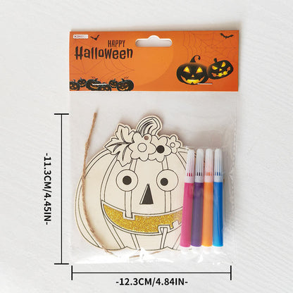 Halloween Crafts for Kids,20 Pieces Halloween Wooden Ornaments Hanging Crafts Wooden Slices for Halloween Decoration DIY Supplies