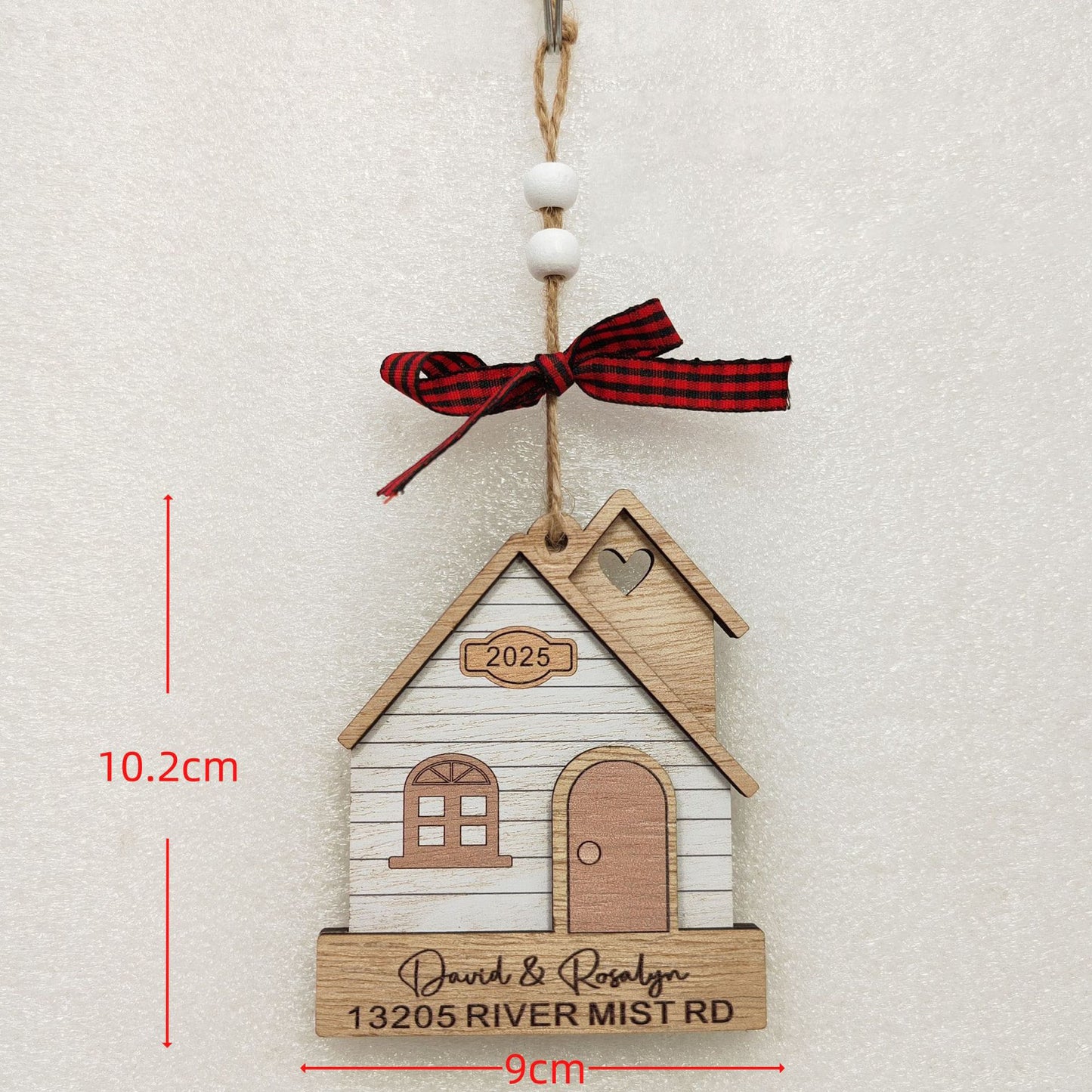 1pc Wooden Christmas Tree Ornaments - Mini House Decorations, Christmas Gift Hangers, Festive Hanging Decor, Pendant Display