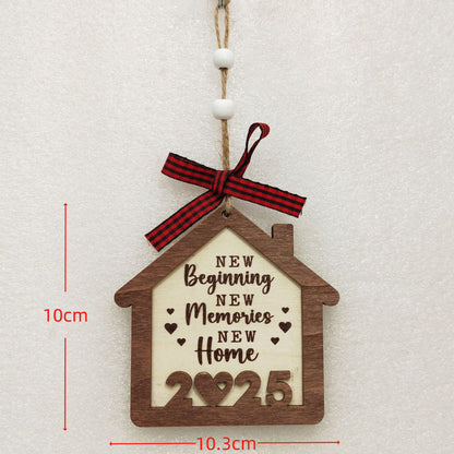 1pc Wooden Christmas Tree Ornaments - Mini House Decorations, Christmas Gift Hangers, Festive Hanging Decor, Pendant Display