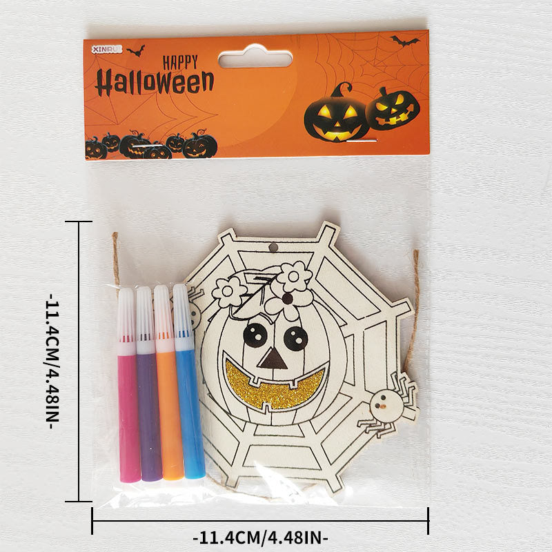 Halloween Crafts for Kids,20 Pieces Halloween Wooden Ornaments Hanging Crafts Wooden Slices for Halloween Decoration DIY Supplies