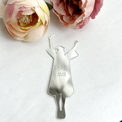2025 Graduation Cupcake Toppers Acrylic Mirror Engraved Congratulations Graduation Cake Cupcake Decorations Graduation Ceremony Supplies