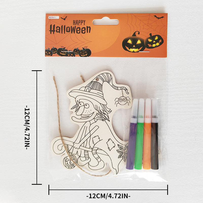 Halloween Crafts for Kids,20 Pieces Halloween Wooden Ornaments Hanging Crafts Wooden Slices for Halloween Decoration DIY Supplies