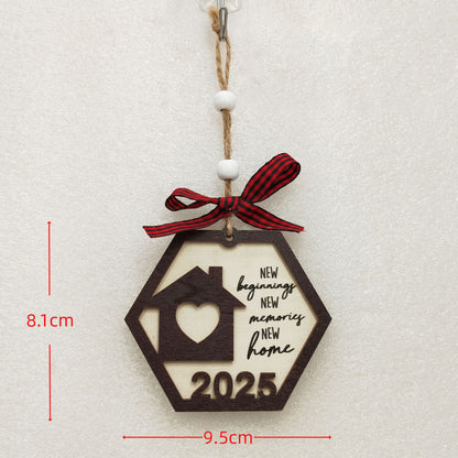 1pc Wooden Christmas Tree Ornaments - Mini House Decorations, Christmas Gift Hangers, Festive Hanging Decor, Pendant Display