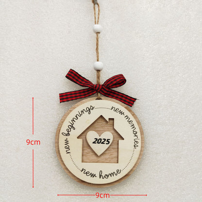1pc Wooden Christmas Tree Ornaments - Mini House Decorations, Christmas Gift Hangers, Festive Hanging Decor, Pendant Display