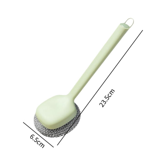 Dish Brush Dish Scrubber Multifuction Household Dishwashing Brush with Handle for Sink Pots Counter Utensils Countertop, green