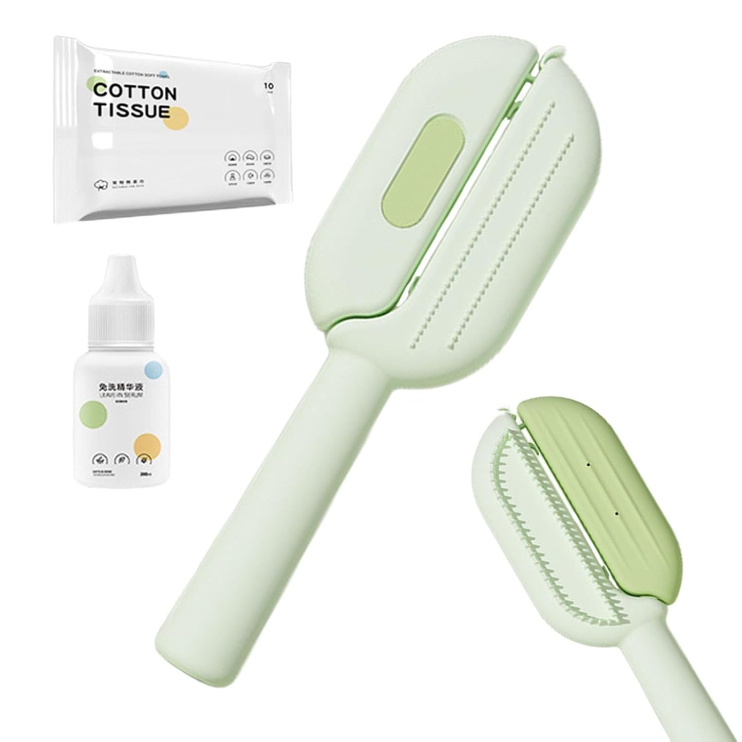 Cat Hair Remover Brush, Lightweight Pet 2 In 1 Grooming Comb,easy To Use Double-Sided Cleaning Brushes And Pet Accessories For Small, Medium, Large, Cats And Dogs, green