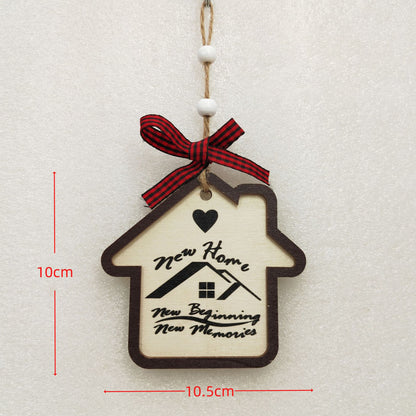 1pc Wooden Christmas Tree Ornaments - Mini House Decorations, Christmas Gift Hangers, Festive Hanging Decor, Pendant Display