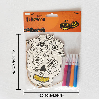 Halloween Crafts for Kids,20 Pieces Halloween Wooden Ornaments Hanging Crafts Wooden Slices for Halloween Decoration DIY Supplies