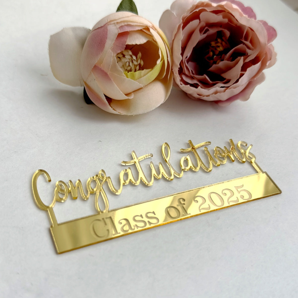 2025 Graduation Cupcake Toppers Acrylic Mirror Engraved Congratulations Graduation Cake Cupcake Decorations Graduation Ceremony Supplies