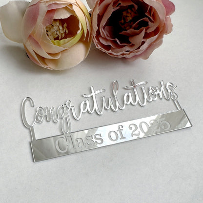 2025 Graduation Cupcake Toppers Acrylic Mirror Engraved Congratulations Graduation Cake Cupcake Decorations Graduation Ceremony Supplies