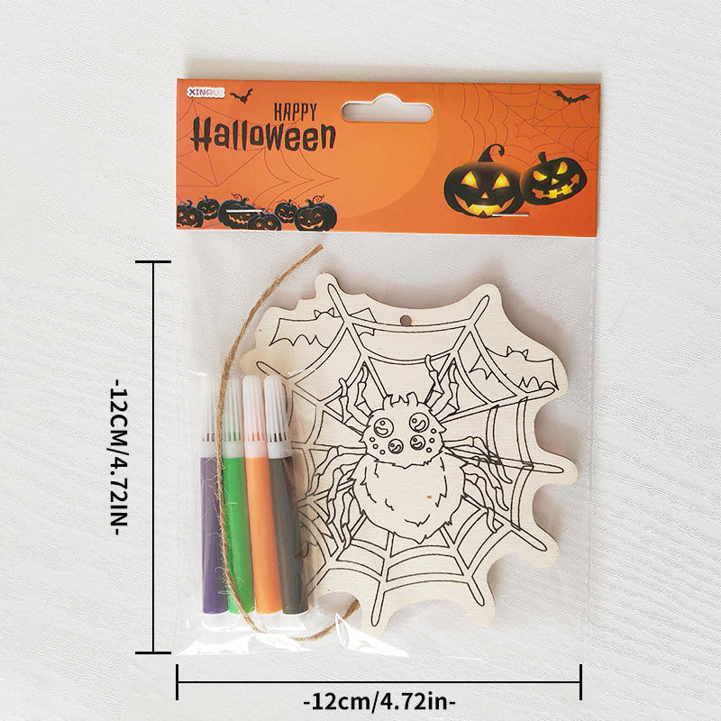 Halloween Crafts for Kids,20 Pieces Halloween Wooden Ornaments Hanging Crafts Wooden Slices for Halloween Decoration DIY Supplies