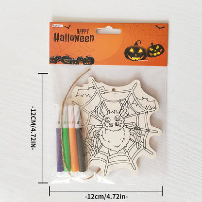 Halloween Crafts for Kids,20 Pieces Halloween Wooden Ornaments Hanging Crafts Wooden Slices for Halloween Decoration DIY Supplies