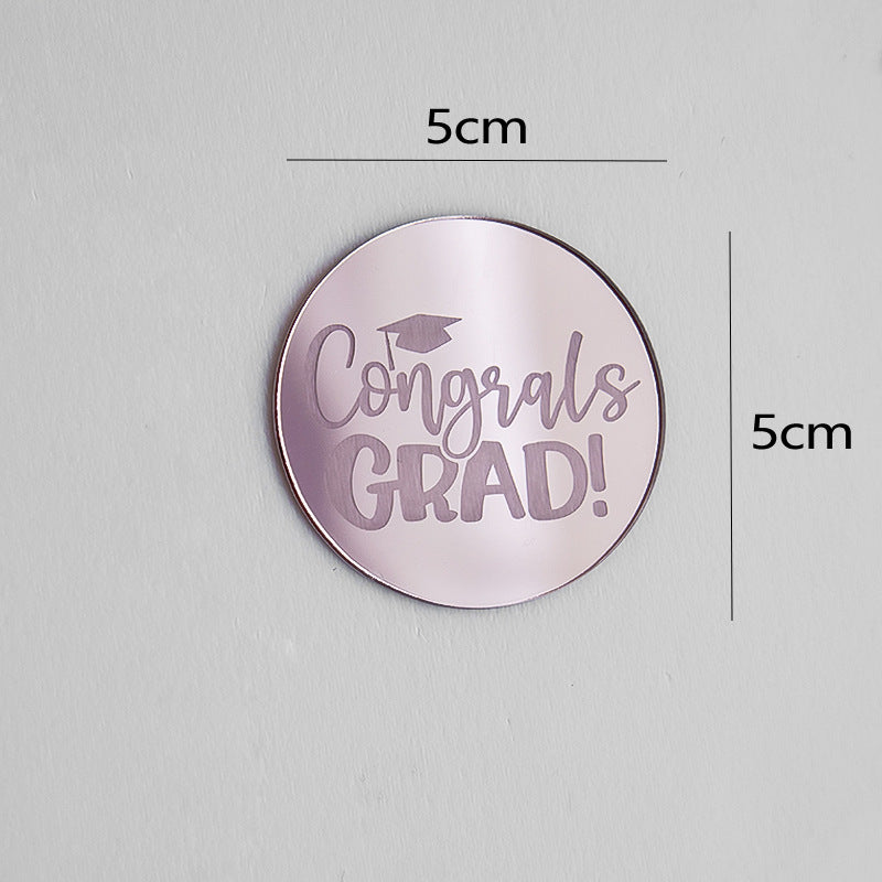 2025 Graduation Cupcake Toppers Acrylic Mirror Engraved Congratulations Graduation Cake Cupcake Decorations Graduation Ceremony Supplies