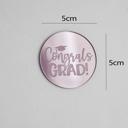 2025 Graduation Cupcake Toppers Acrylic Mirror Engraved Congratulations Graduation Cake Cupcake Decorations Graduation Ceremony Supplies