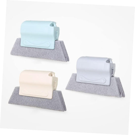 Window Groove Cleaning Brush 3pcs Window Clean Brush Rolling Toothpaste Squeezer Orbit Window Grooves Household Gap Brush Fake Teeth Dead Angle Cleaning Brush