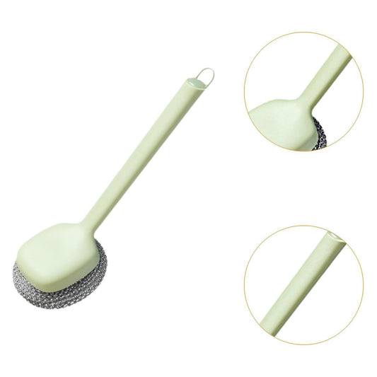 Dish Brush Dish Scrubber Multifuction Household Dishwashing Brush with Handle for Sink Pots Counter Utensils Countertop, green