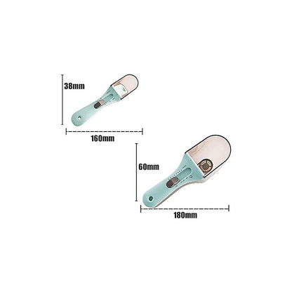 Measuring Spoons for Baking, Adjustable Measuring Cups and Spoons 2 pcs Plastic Measuring Tablespoon Teaspoon Kitchen Tools Set for Cooking, Dry or Liquid – Blue Gray