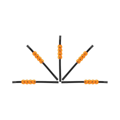 Halloween Pumpkin Straws,Halloween Party Straws,Halloween Drinking Straws,Halloween Party Favors Decorations Supplies,Pack of 5