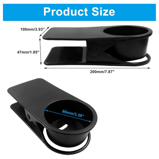 Drinking Cup Holder Clip, Desk Drink Holder Clip Adirondack Chair Cup Holder with Clip Cup Clip Holder for Water Drink Beverage Soda Coffee Cup(Black)