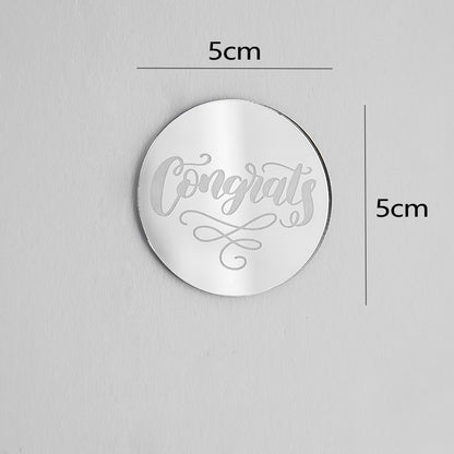 2025 Graduation Cupcake Toppers Acrylic Mirror Engraved Congratulations Graduation Cake Cupcake Decorations Graduation Ceremony Supplies