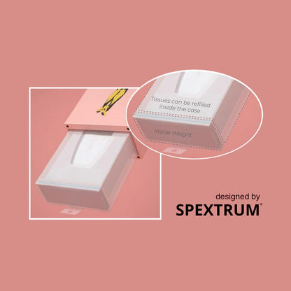 Flying Skirt® Tissue Box (The Original Skirt Tissue Holder) - Resin Embossed Pop Art Print, Metal Weighted Base, Made in Korea - Designed by Spextrum (Mint)