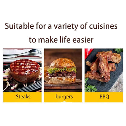 Burger Press, Round Square Burger Smasher for Griddle with Anti-Scald Handle, Non-Stick Smooth Stainless Steel Hamburger Press, Grill Press for Flat Top Grill Cooking, Gift Package, Round,Silver
