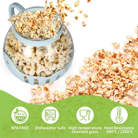 Glass Microwave Popcorn Popper Silicone Popcorn Maker