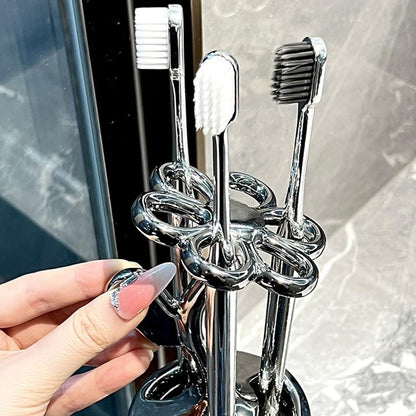 2pcs Bathroom Toothbrush Rack Flower Style Design Toothbrush Holder Ceramic Manual Toothbrush Base Toothbrush Storage Rack Teeth Brushes Holder