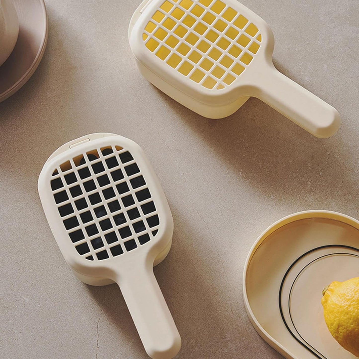 Generic Fruit Strainer Kitchen   Basket Drainage Kitchen   Basket Fruit Colander   Handy Colander - Efficient Kitchen Drainage Basket for Washing Blueberries, Small Tomatoes, Grapes, Light Yellow