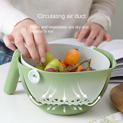 -Tier Collapsible Vegetable Washing Basket - Leakproof Strainer Bowl for Fruits, Salad & Kitchen Draining