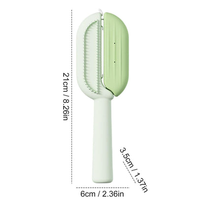 Cat Hair Remover Brush, Lightweight Pet 2 In 1 Grooming Comb,easy To Use Double-Sided Cleaning Brushes And Pet Accessories For Small, Medium, Large, Cats And Dogs, green