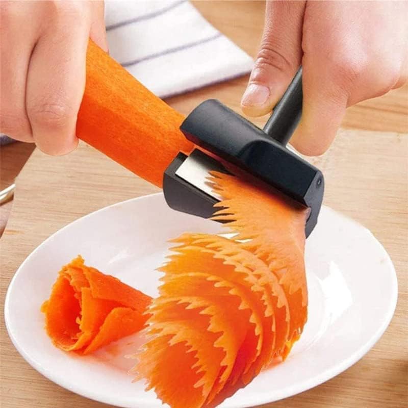 Spiral Funnel Flower Roller - Carrot Curler and Peeler, Carrot Spiral Shred Slicer, Carrot Vegetable Cutter Spiral Slicer, Flower Roller Peeler Spiral Knife for Kitchen Shredded Tool (2PCS)