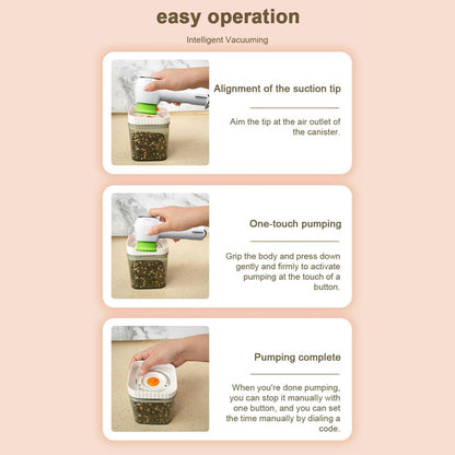 Handheld Vacuum Sealer Multifunctional Food Sealing Machine Mason Jars Electric Sealer Kit with 2 Jar Lids and 2 Preservation Bags for Keeping Food, Fruits, Vegetables s