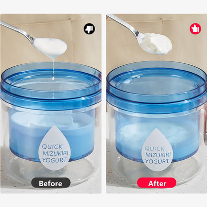 Generic Greek Yogurt Strainer with Lid.Yogurt Filter with Ultra Fine Mesh,to Makes small batches(450g) of Thick Creamy Greek or Coconut Yogurt, 5.12 5.12 5.12inch, Clear and bule