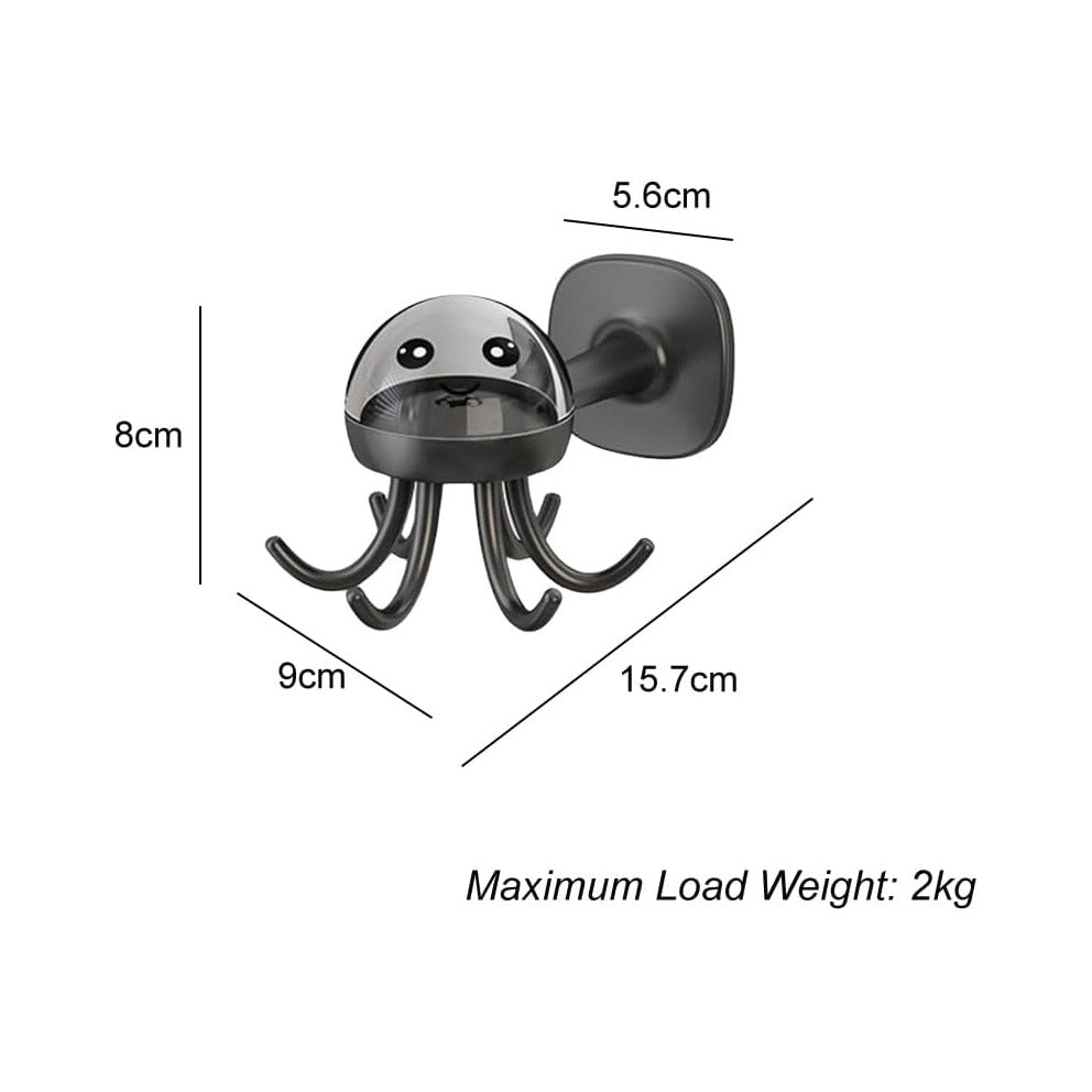 2 Pack Kitchen Utensil Hangers with 6 Hooks - 360° Rotating Kitchen Hooks Utensil Rack Organizer Wall Mounted Drilling Free (Dark Grey)