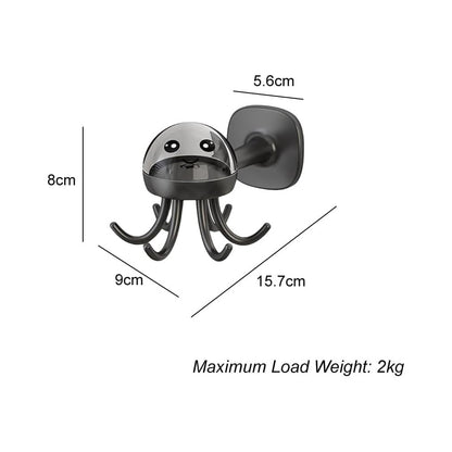 2 Pack Kitchen Utensil Hangers with 6 Hooks - 360° Rotating Kitchen Hooks Utensil Rack Organizer Wall Mounted Drilling Free (Dark Grey)